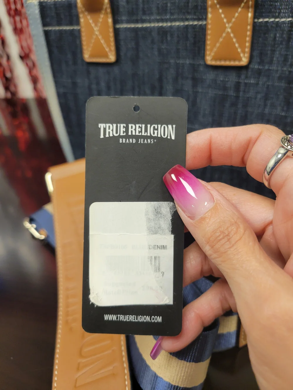 True Religion Modern Edge Denim Tote